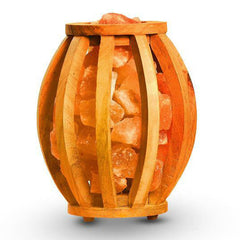 Wooden Basket Salt Lamp