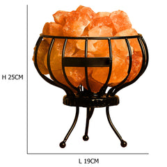 Iron Round Basket Salt Lamp