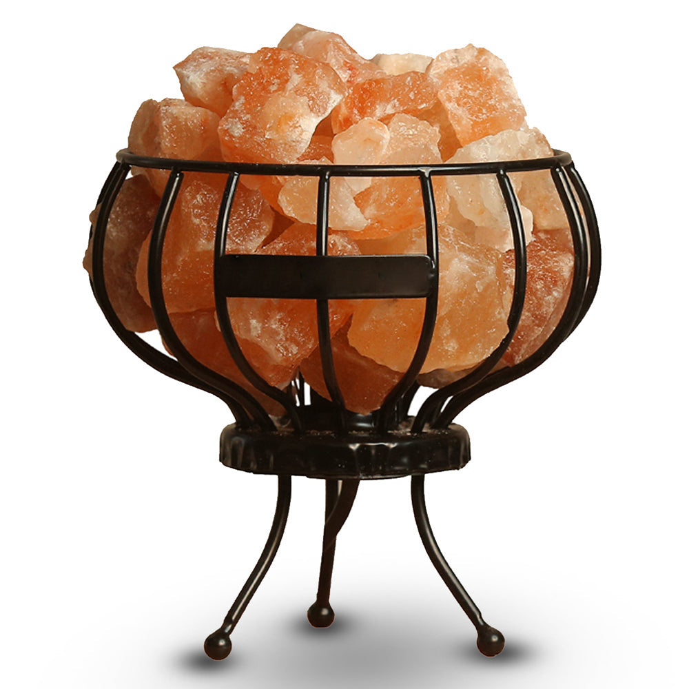 Iron Round Basket Salt Lamp